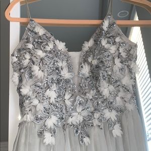 Beautiful Light Grey/Silver Prom Dress WORN ONCE